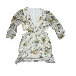 Seven Wonders Floral Cutout Lace Trim Mini Dress Women's Size‎ 10
